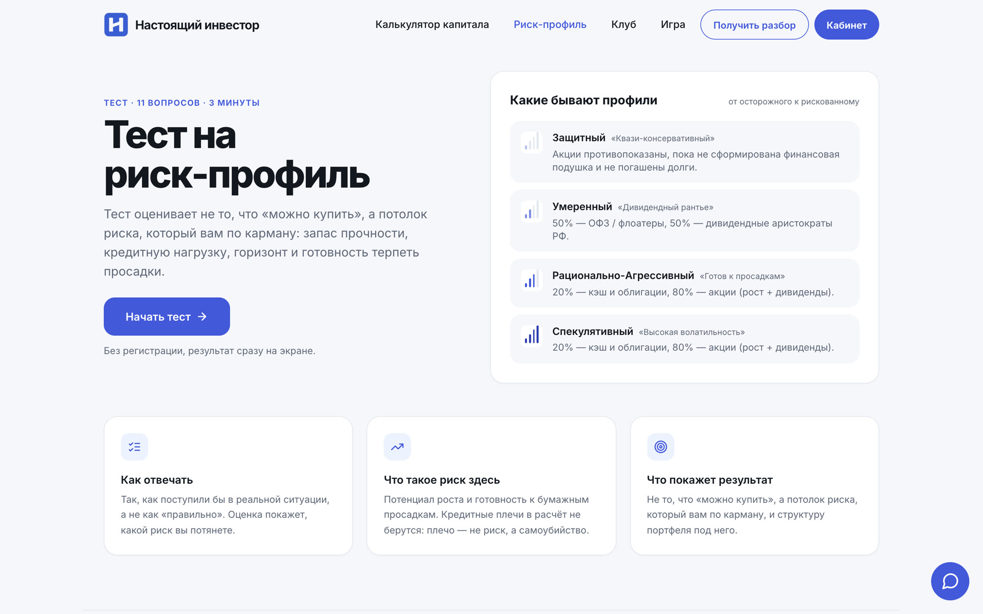 Тест на риск-профиль